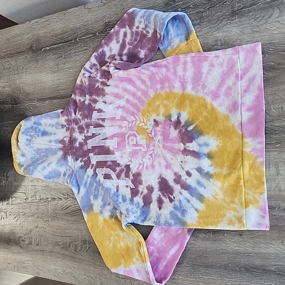 NEW! PINK Victoria's Secret Tie Dye Everyday Perfect Full Zip Hoodie Small - Picture 9 of 10